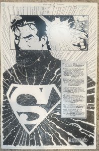 ADVENTURES OF SUPERMAN #595 PG 8 ORIGINAL MIKE WIERINGO COMIC ART PAGE! SIGNED!
