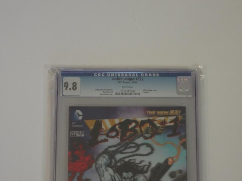 Justice League #23.2 (New 52) CGC 9.8; 3D lenticular cover--Lobo #1!!