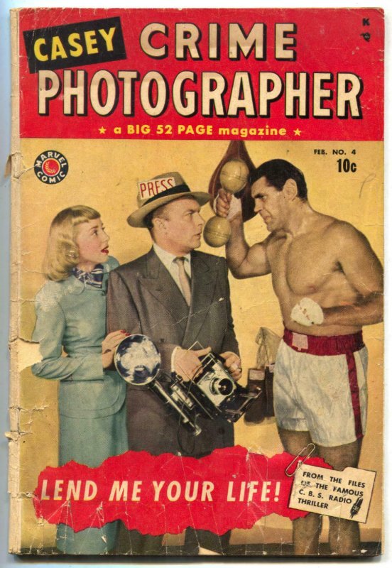 Casey Crime Photographer #4 1950- Rare Final issue-reading copy