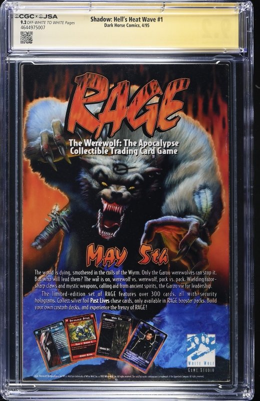 Shadow: Hell's Heat Wave #1 (4/95) signed by Alec Baldwin Graded CGC 9.2