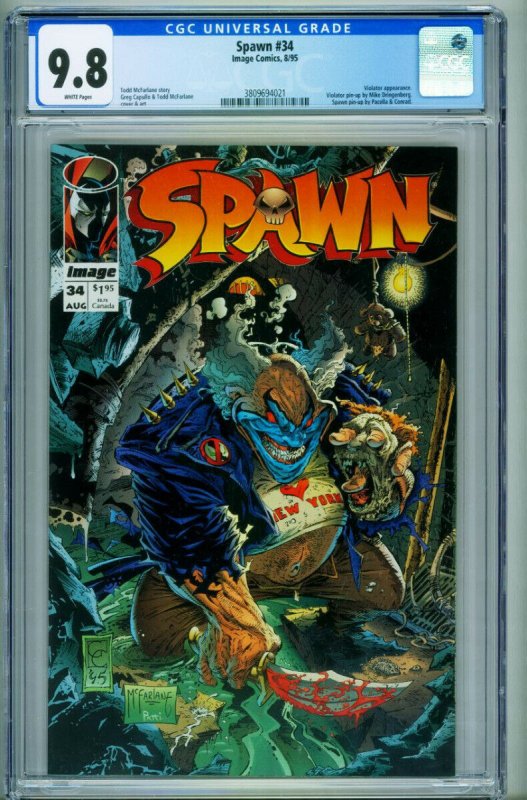 SPAWN #34 CGC 9.8 1995-Image-Comic book-VIOLATOR-3809694021