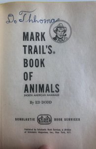 Mark trail’s Book of animals 1968 scholastic PB