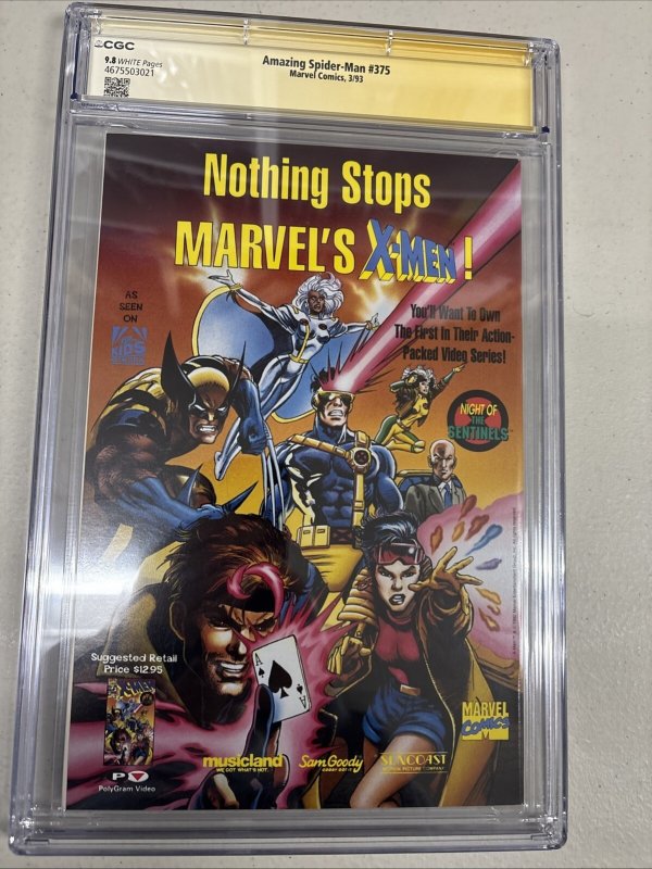 The Amazing Spider-Man (1993) # 375 (CGC 9.8 WP)  Signed Mark Bagley