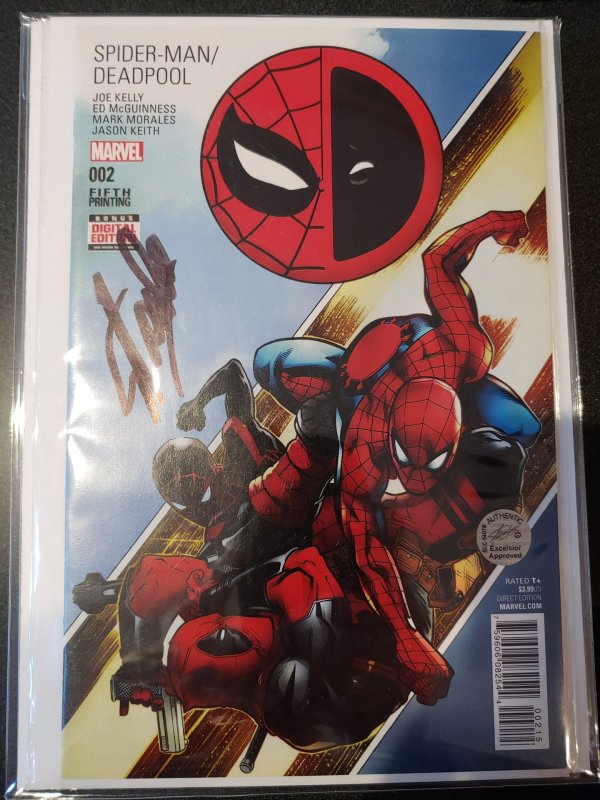 SPIDER-MAN/DEADPOOL #2 SIGNED BY STAN LEE WITH COA