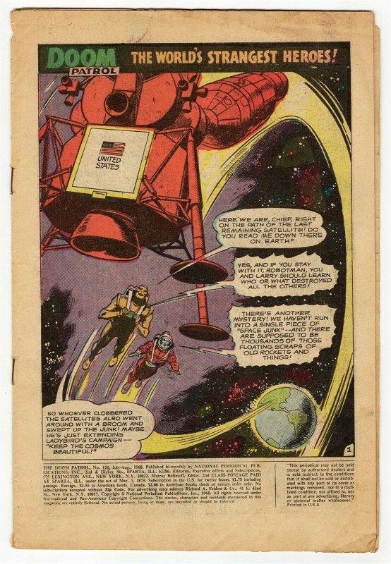Doom Patrol #120 ORIGINAL Vintage 1968 DC Comics (Coverless)