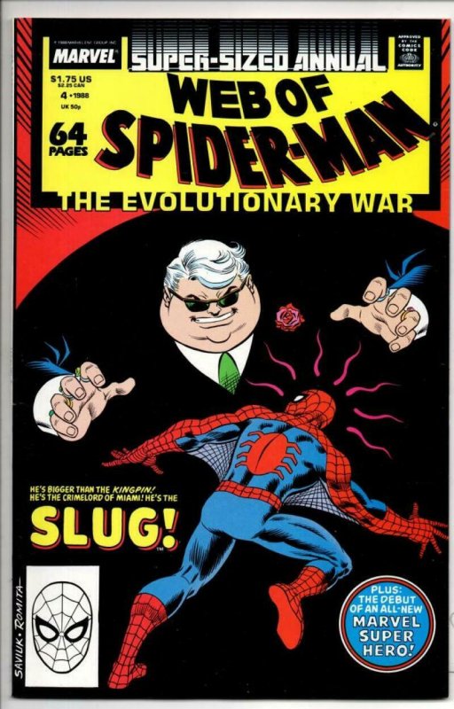 WEB of SPIDER-MAN #4 Annual, VF/NM, Slug, Poison, 1985 1988