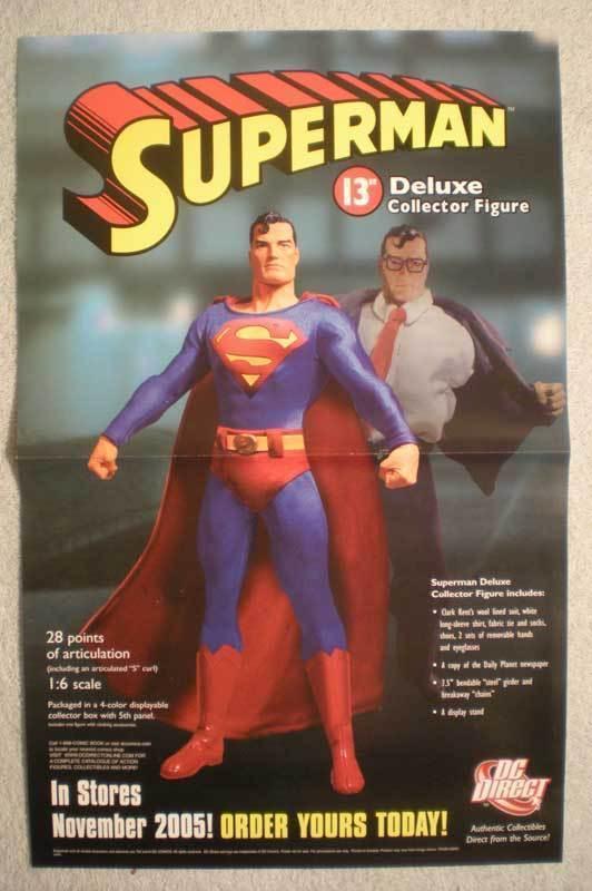 SUPERMAN DELUXE COLLECTOR FIGURE Promo Poster, Unused, more in our store