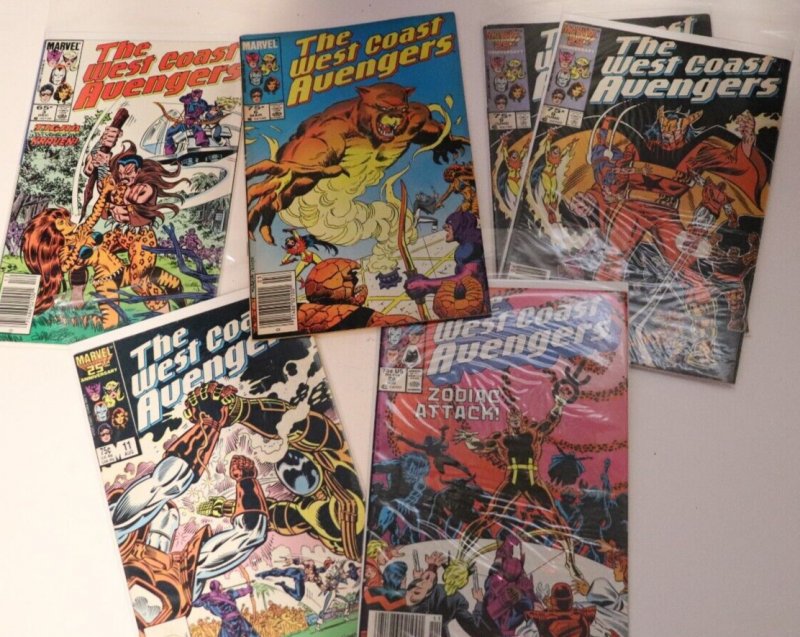 West Coast Avengers #3 6 9 11 26 Lot of 6 Marvel Comics Set Run Newsstand