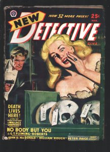 New Detective 3/1948-Skull terror weird menace cover-Hardboiled pulp fiction ...