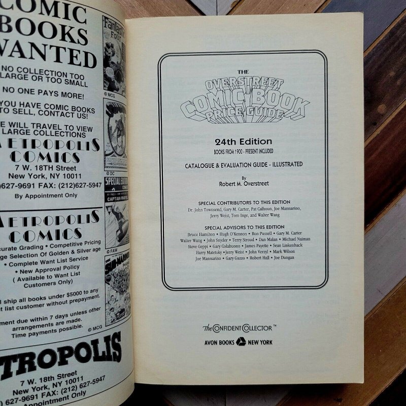 OVERSTREET COMIC PRICE GUIDE 24th Ed (Paperback 1994) X-MEN & Professor X Cover