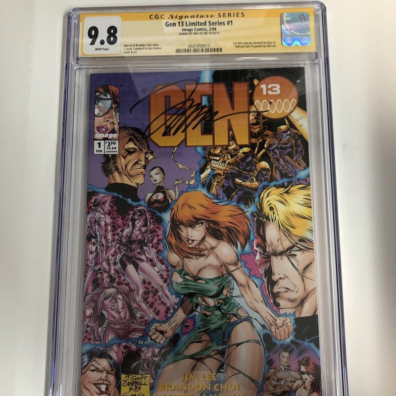 Gen 13 Limited series (1994) # 1 (CGC 9.8 SS) Signed Jim Lee * Image Comics