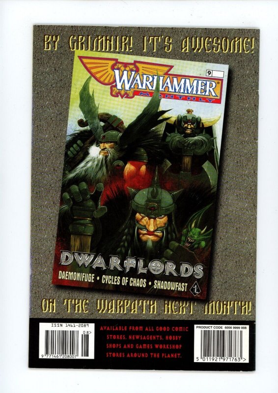 WARHAMMER MONTHLY #8 GAMES WORKSHOP (1998)