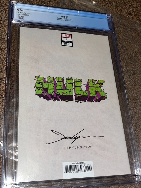 Hulk 1 (2022) Jeehyung Lee Virgin Variant Cover, CGC Graded 9.8