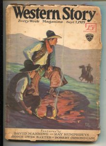 Western Story 9/7/1929-Cowboy pulp stories-David Manning-Austin Hall-Roland K...