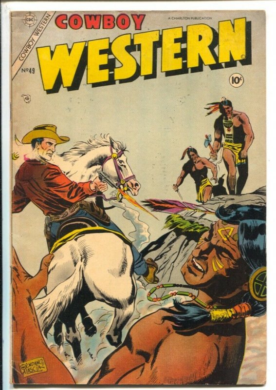 Cowboy Western #49 1954-Indian fight cover-Dick Giordano-Golden Arrow-Rocky L...