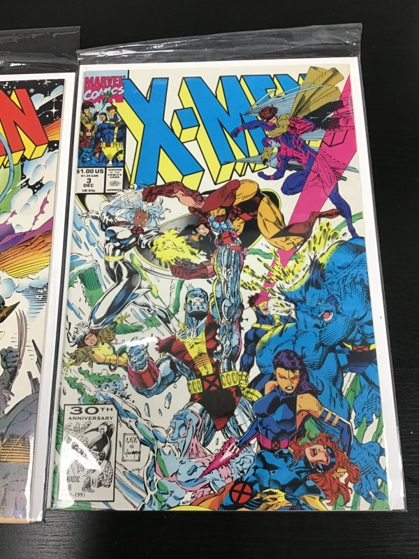 2PC X-MEN LOT (9.0) JIM LEE, #2-3!! 1991