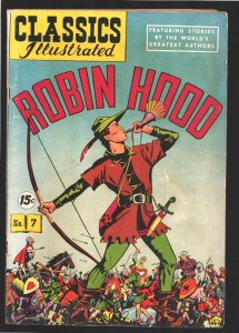 Classics Illustrated #7-HRN 97 1940's-Robin Hood-15¢ cover price-Louis Zansky...