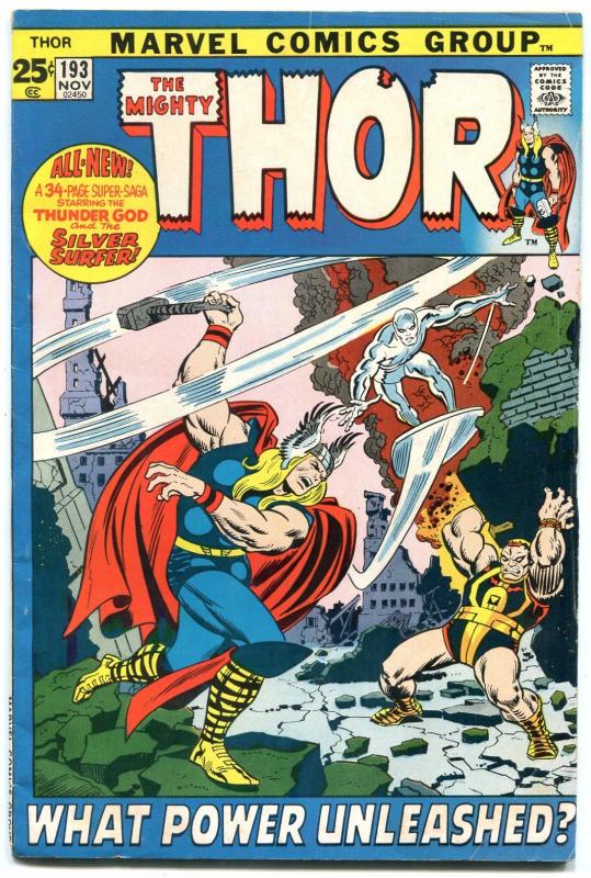 THOR #193 1971--MARVEL COMICS-SILVER SURFER--GERRY CONWAY FN