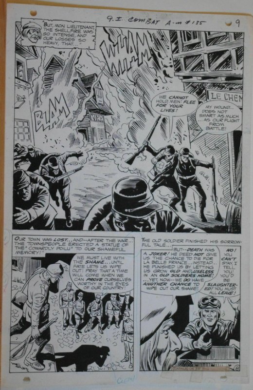 ROSS ANDRU / MIKE ESPOSITO original art, G I COMBAT #135, pg 9, 11x16, 1969