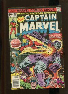 THE NEW CAPTAIN MARVEL #47 (7.0) CAN EARTH SURVIVE? 1976