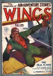 WINGS FEB 1931-THE FILM FLYERS-AVIATION PULP VG/FN
