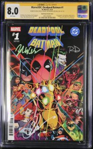 DEADPOOL BATMAN #1 VARIANT DAUTERMAN/CAPULLO/WELLS 3X SIGNED CGC SS 8.0
