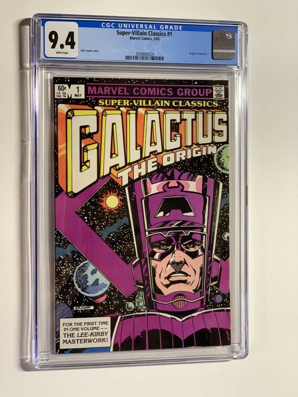 Super-villain classics 1 cgc 9.4 wp marvel 1983 galactus origin 