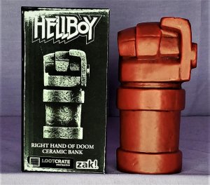 HELLBOY Right Hand of Doom Ceramic Coin Bank Loot Crate Exclusive (Zak!, 2016) 