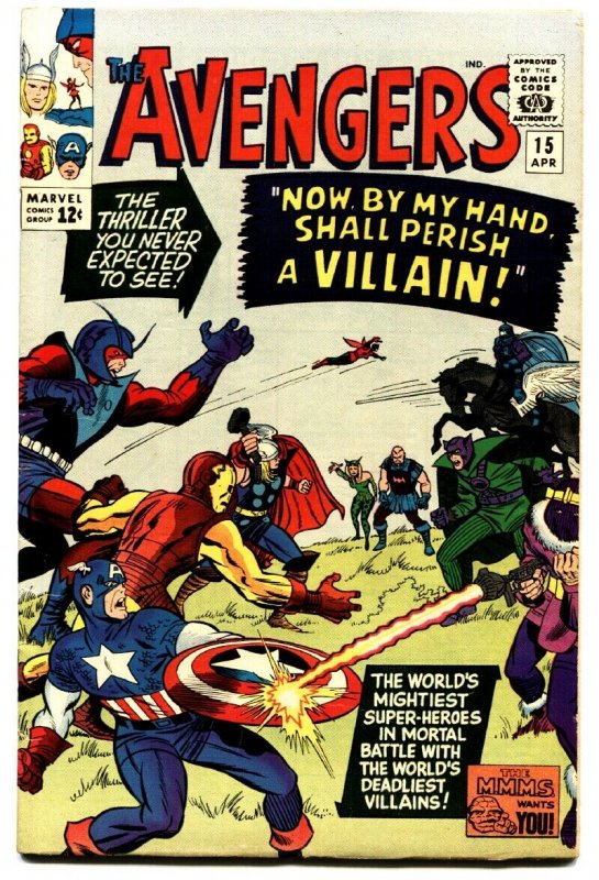 Avengers #15 1965- Marvel Silver Age- High grade copy VF-