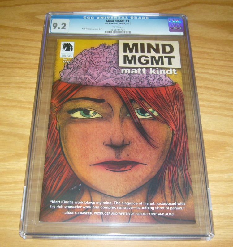 Mind MGMT #1 CGC 9.2 white pages - matt kindt - 1st print - dark horse comics