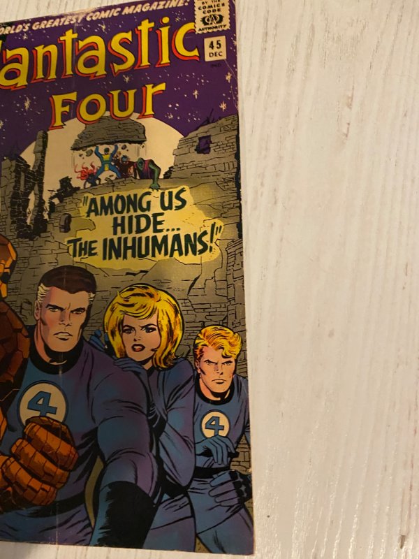 Fantastic Four #45 (1965)first inhuman app market marks inside back cover