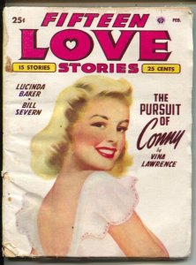 Fifteen Love Stories #1 2/1949-female pulp authors-pin-up girl cover art-1st ...