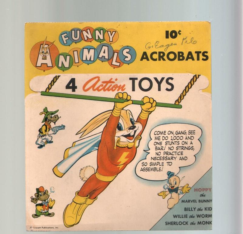 Funny Animals Acrobats- 4 action toys- Hoppy Marvel Bunny- Fawcett Comics