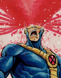 Sergio Davila Cyclops Original Art Full Color Commission X-Men Signed with COA