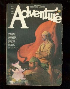 ADVENTURE PULP-7/30/1923-PIRACY COVER-J ALLAN DUNN-RARE-good/very good G/VG