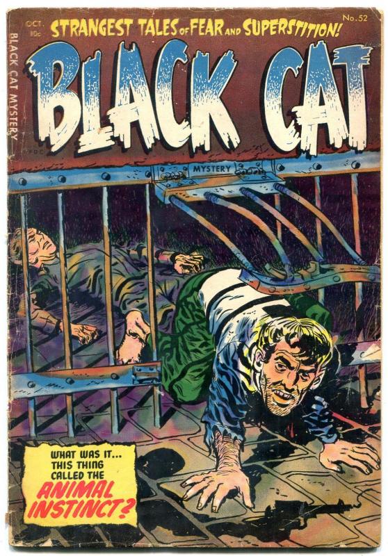 Black Cat Mystery #52 1954-Golden Age horror- Animal Instinct G/VG