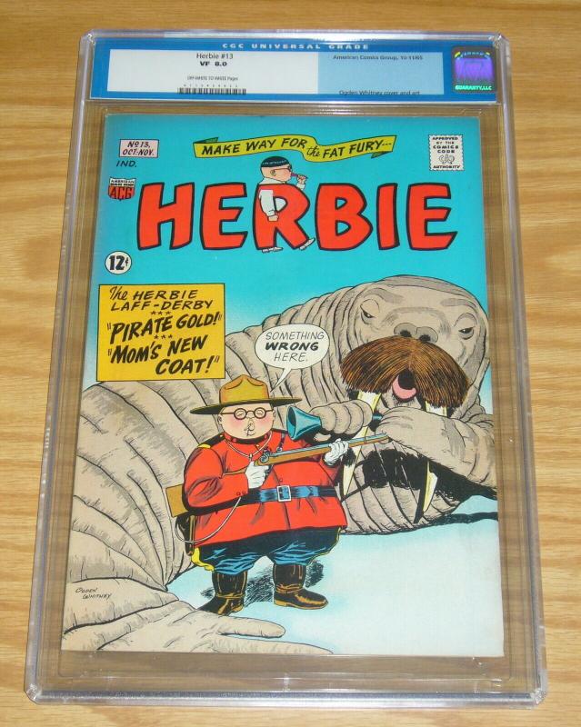 Herbie #13 CGC 8.0 ogden whitney - fat fury - silver age ACG 1965 mountie walrus 