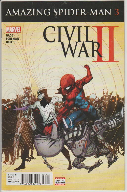 AMAZING SPIDER-MAN #3 - CIVIL WAR 2, MARVEL COMICS, BAGGED & BOARDED