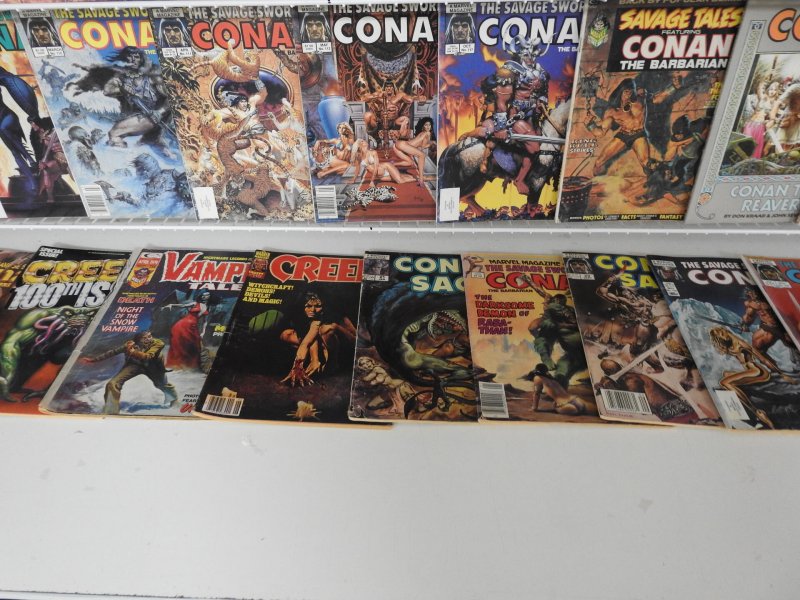 Huge Lot of 80+ Magazines W/ Conan, Vampirella, POTA, Creepy Avg. VG Condition.