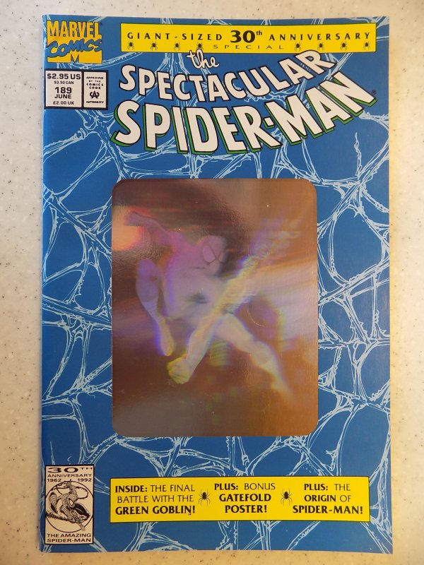 SPECTACULAR SPIDER-MAN # 189 MARVEL HOLOGRAM COVER ACTION ADVENTURE