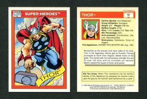 1990 Marvel Comics Card  #18 ( Thor )  NM-MT+