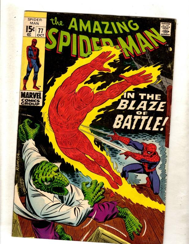 Amazing Spider-Man # 77 VF Marvel Comic Book Stan Lee Goblin Kraven Rhino FM2