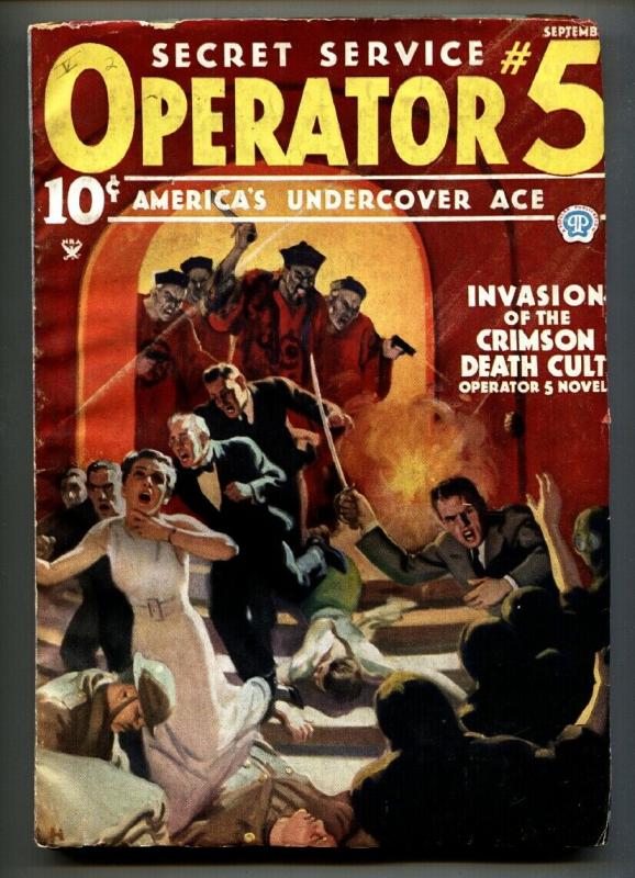 Operator #5 9/1935-Popular-hero pulp-INVASION OF THE CRIMSON DEATH CULT