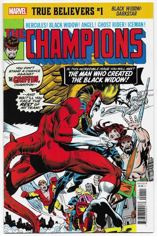 Champions #7 [1976] True Believers Reprint | 1st App Darkstar (Marvel) NM 