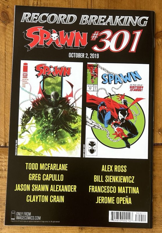 Spawn #300 NM Image Comics Todd McFarlane 1st Print Cover A