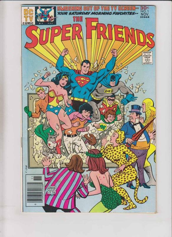 Super Friends #1 VF- november 1976 - 1st appearance wonder dog - bronze age dc