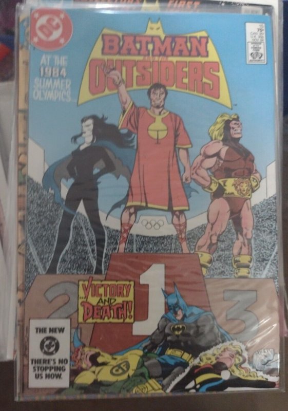 BATMAN AND THE OUTSIDERS # 15 1984 DC comics  jim aparo  olympics