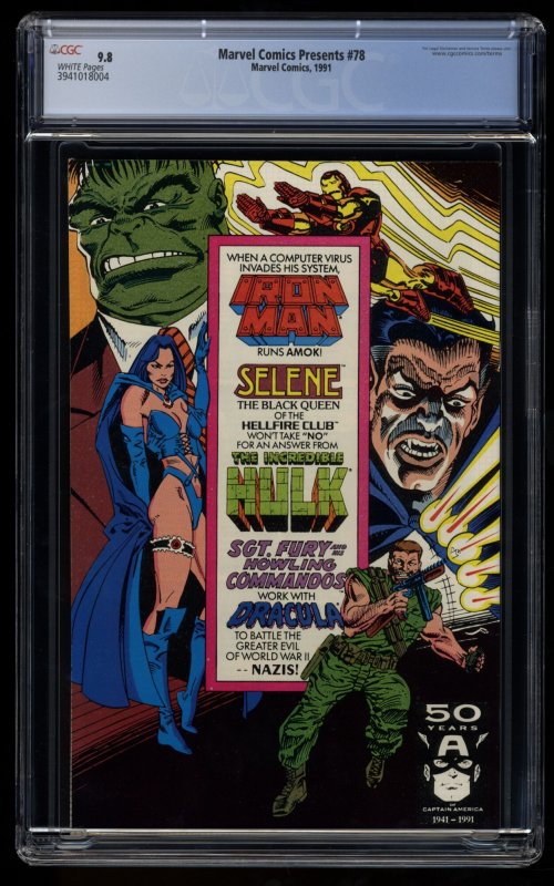 Marvel Comics Presents #78 CGC NM/M 9.8 White Pages Weapon X Wolverine!