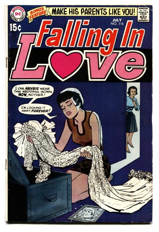 FALLING IN LOVE #116 1970-DC ROMANCE-WEDDING DRESS