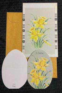 TO A WONDERFUL DAD Yellow Daffodils Flowers 6.25x9.5 Greeting Card Art #E2409